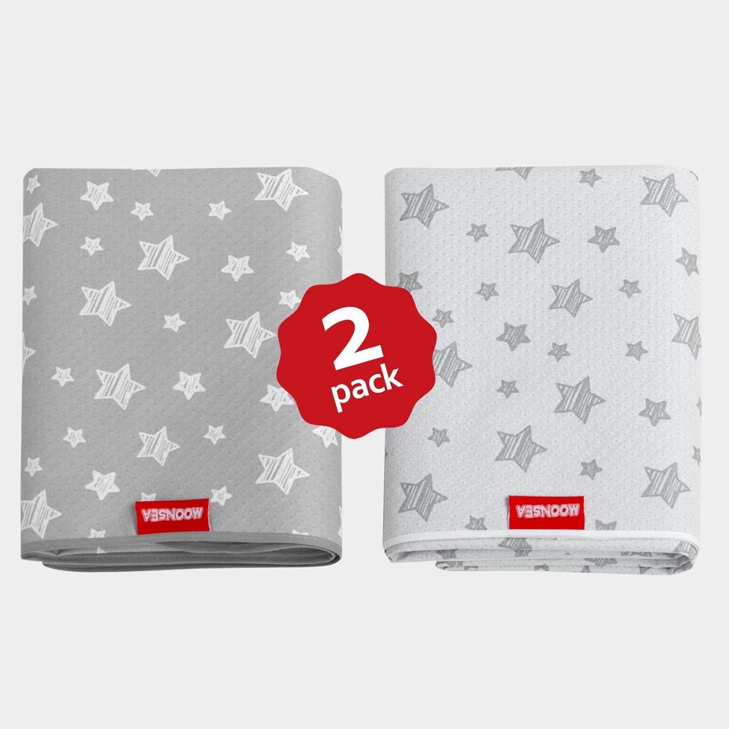 Splat Mat for Under High Chair Mat 2 Pack, Anti Slip Bottom Splat Splash Mess Floor Mat 42x46 Inch, Waterproof Portable Baby Highchair Mat for Art/Crafts/Playtime/Mealtime