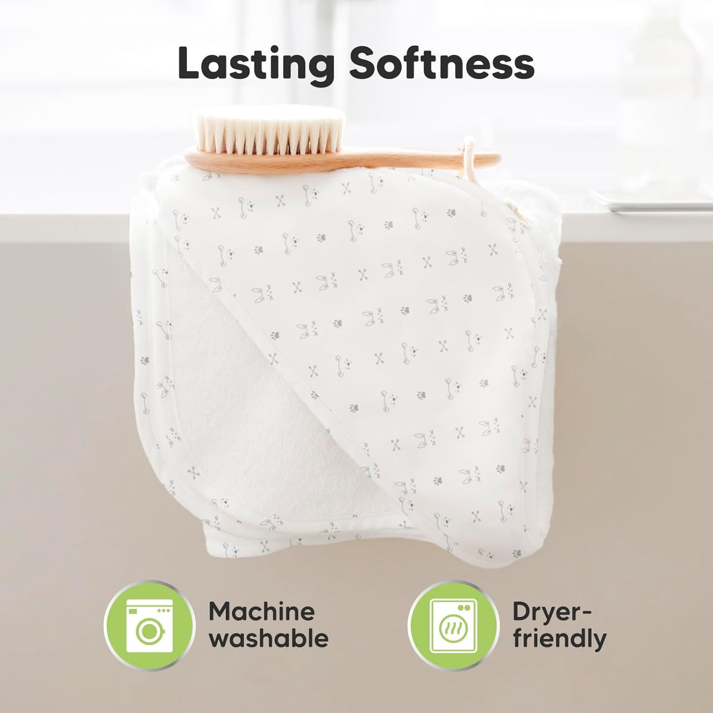 KeaBabies Hooded Baby Towel for Newborn - Viscose Derived from Bamboo Large Baby Bath Towels with Hood for Boys, Girls, Toddler, Extra Absorbent & Soft Newborn Bath Essentials (KeaStory)