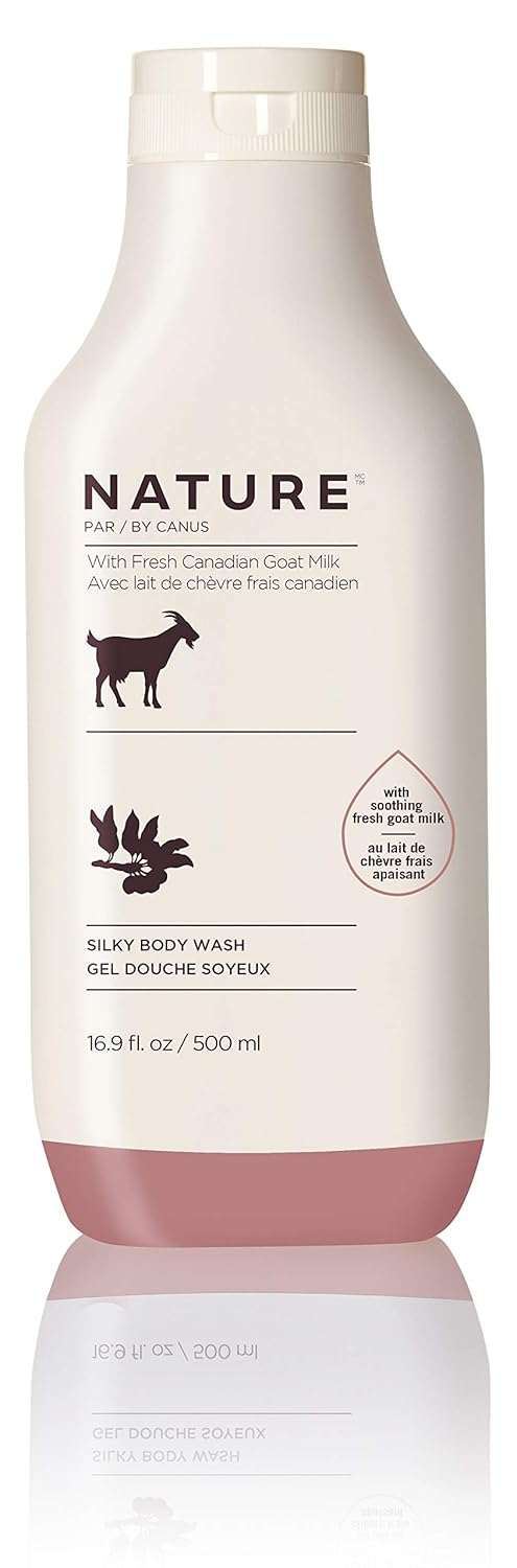 Nature by Canus, Natural Cleanser, Moisturizing Shea Butter Body wash with Goat Milk, for dry skin types 16.9 Fl Oz