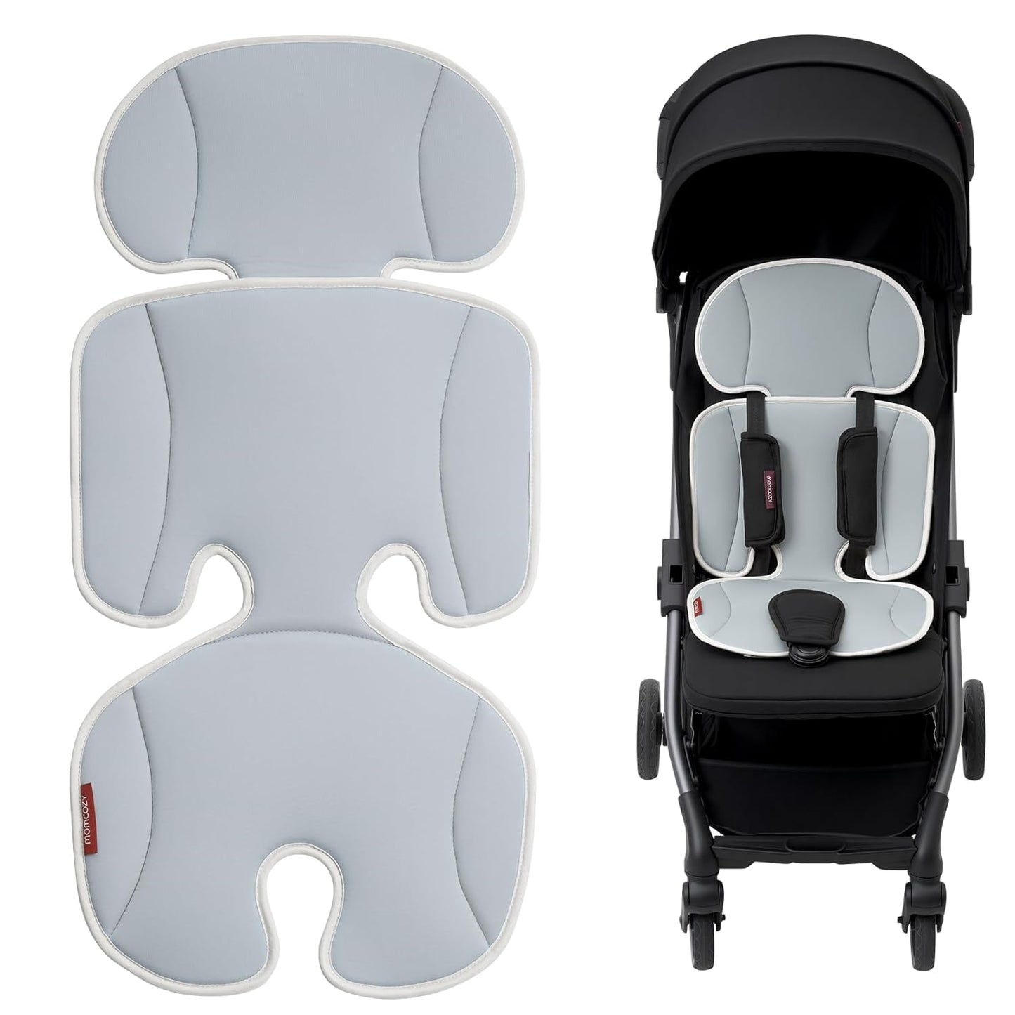 Momcozy Stroller Cooling Pad | Universal Soft Cooler Pad, Breathable & Adjustable Car Seat Liner | Detachable 2-Piece Cooling Cushion | Fits Strollers, Car Seat, High Chair, Bassinet, Swing