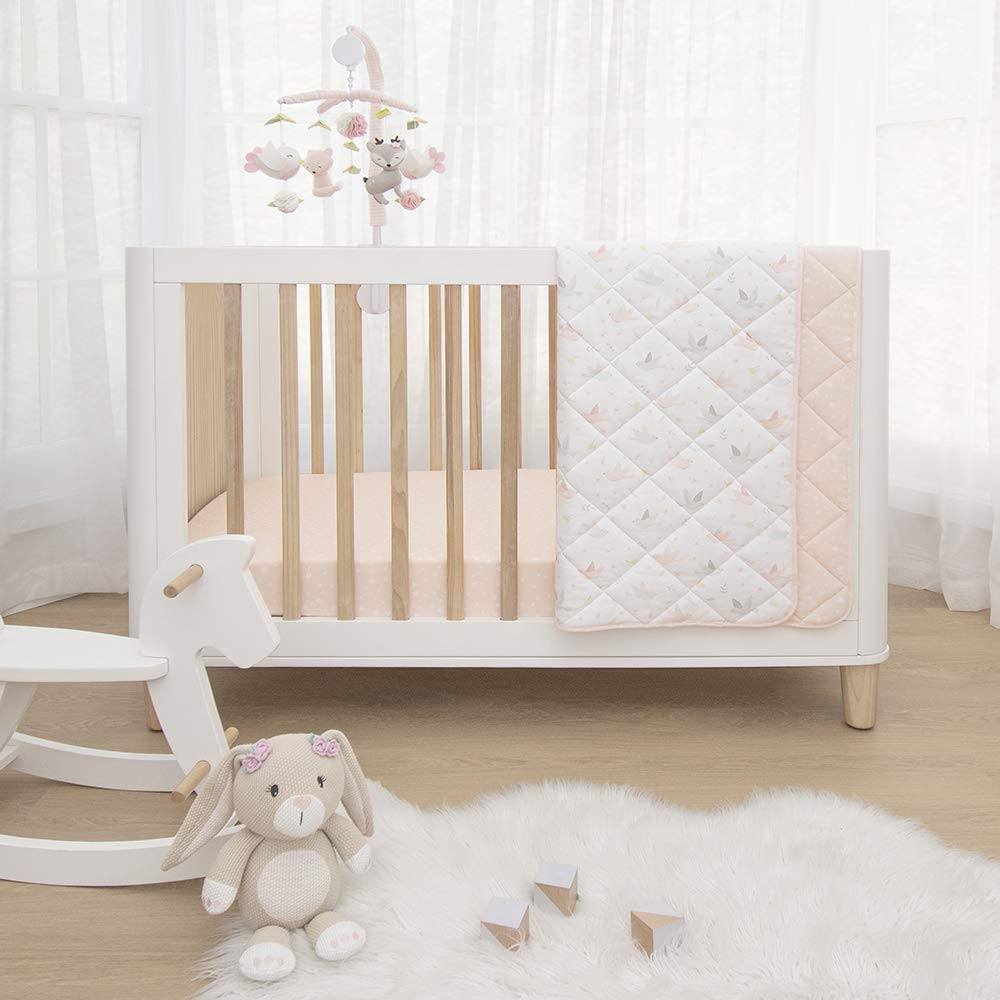 Living Textiles Baby Musical Mobile - Ava Birds | Crib Toy, Knitted Woodland Characters, Nursery Decor, Calming Soother with 12 Lullabies Essential and Perfect Toy for Boys Girls