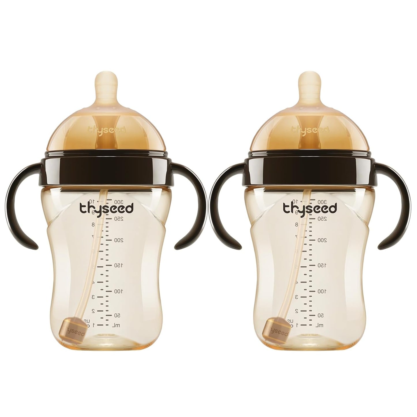 Thyseed PPSU Natural Breast-Like Bottle with Nipple(7-10 Months),10oz，2pack