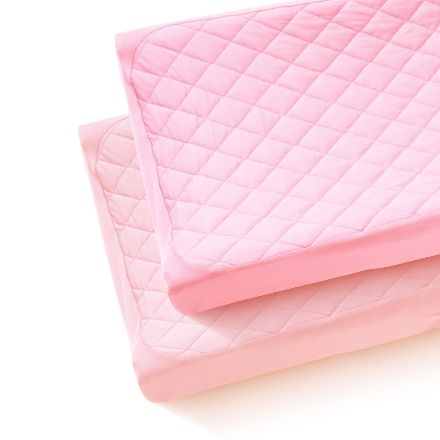 Quilted Changing Table Cover (2-Pack) Fitted Diaper Changing Pad Cover, Soft Breathable Ideal for Boys Girls (2-Pack)