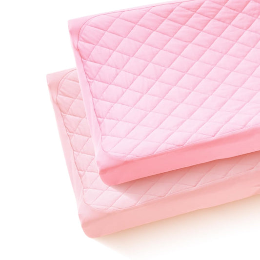 Quilted Changing Table Cover (2-Pack) Fitted Diaper Changing Pad Cover, Soft Breathable Ideal for Boys Girls (2-Pack)