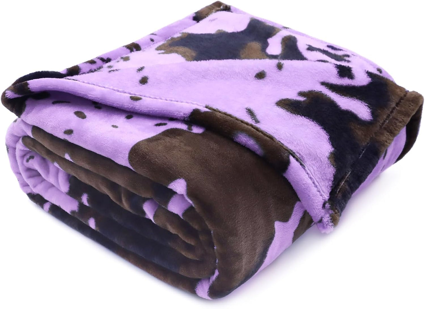 Purple Blanket Throw for Couch - Cute Soft Small Blankets for Kids, Lightweight Nursery Stroller Fleece Bedding - Lavender Gifts for Girls Boys 40"x50"