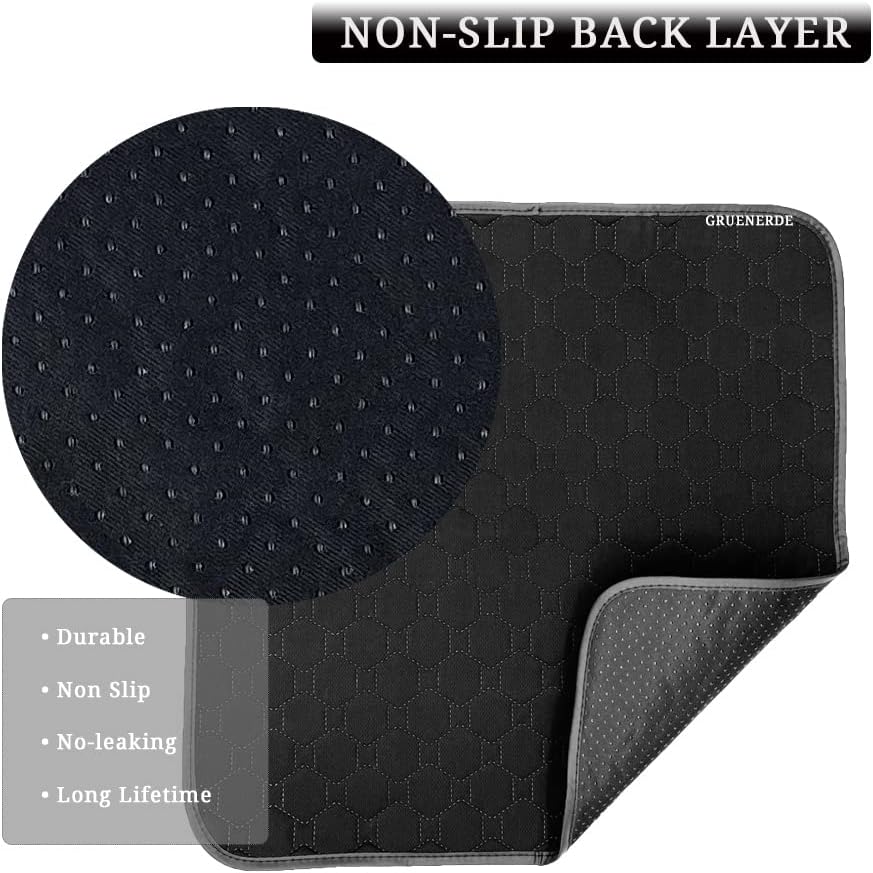 Ultra Absorbent Incontinence Chair Pads Waterproof Washable Seat Protector Pads for Wheelchair Sofa Armchair for Adults Senior 21x22in Black