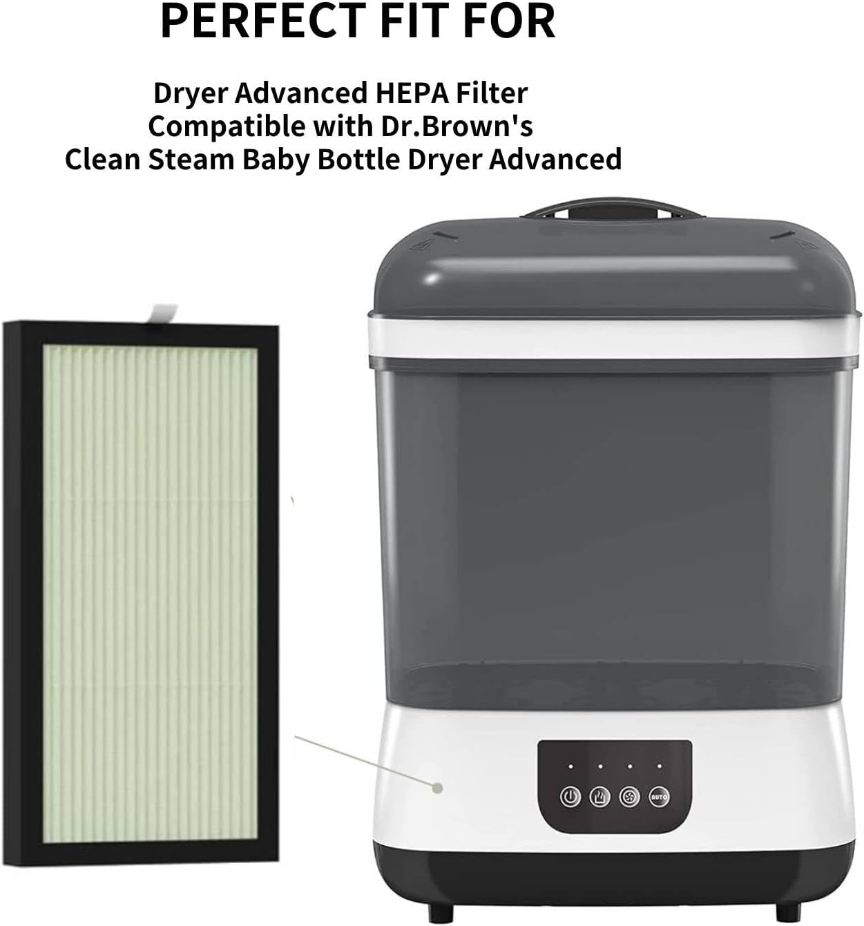 4 Pack Dryer Advanced HEPA Filter Compatible with Dr. Brown's Dryer - Dryer Advanced Filter for Baby Bottles and Pacifiers, Steam Baby Bottle Dryer Advanced