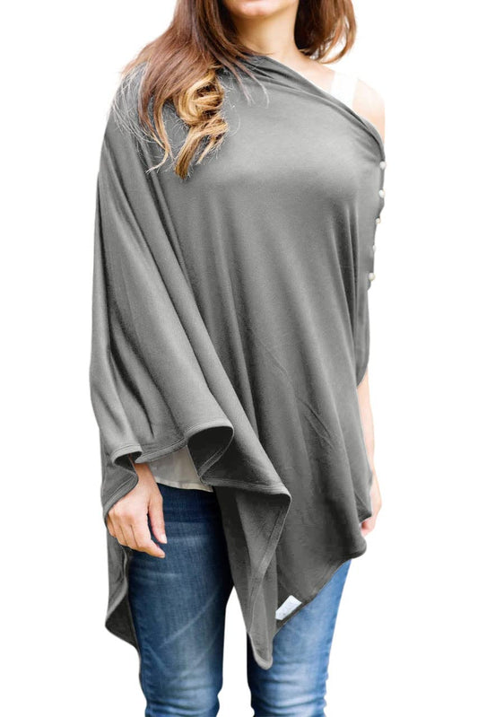Byrd & Blume Maternity Nursing Cover Breathable Lightweight Breastfeeding Cover Wrap Shawl Scarf Poncho Full 360 (Gray, One size)