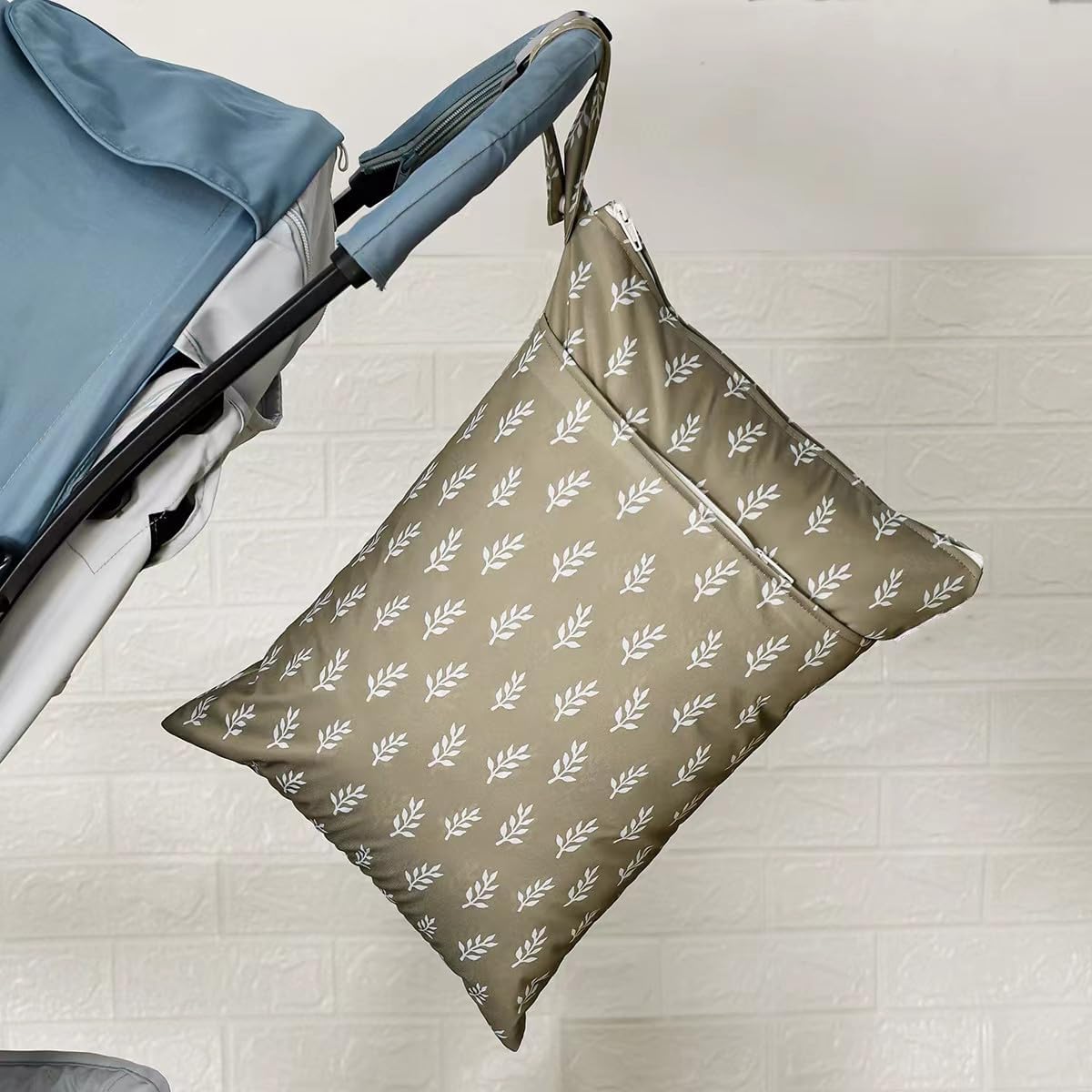 Wet Dry Bags with Two Zippered Pockets and Handle, Reusable Storage Bag for Breast Pump Parts & Baby Items, Waterproof Diaper Bags, Yoga Gym Bag for Swimsuits or Wet Clothes-2pcs, 11.8*15.75"