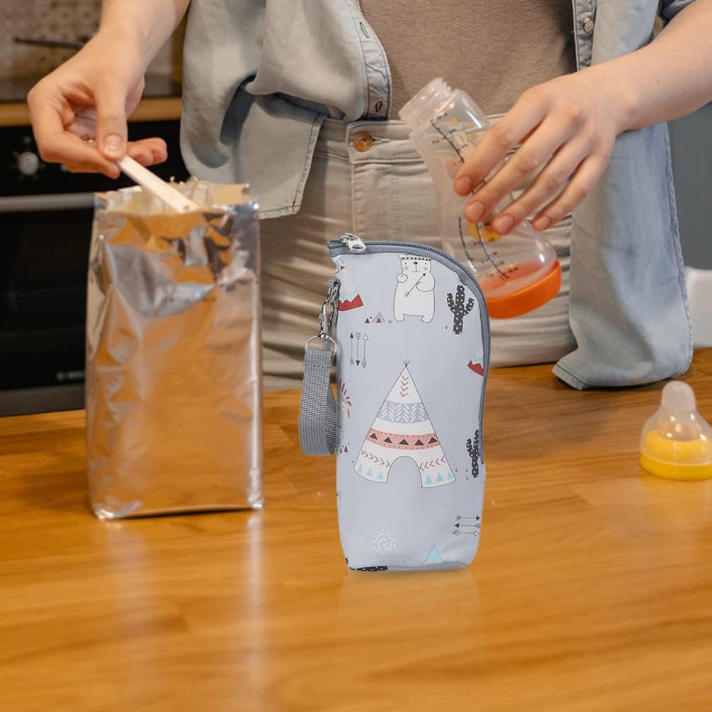 Kisangel Infant Bottles 1pc Car Milk Bottle Warmer Portable Baby Bottle Bag Insulated Milk Bottle Bag Keep Warm Carrying Sleeve Pouch for Newborn Toddler Baby Bottles