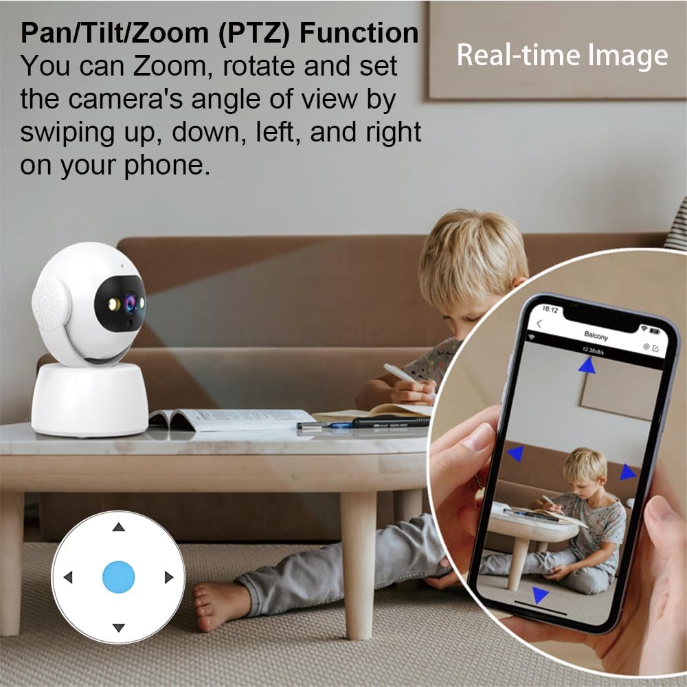 2K Security Camera Indoor, 5G/2.4G Wireless WiFi Indoor Camera for Home Security, Baby Monitor, Elderly/Pet cam, Motion Detection, 2-Way Audio, Cloud & SD Card Storage, Compatible with Alexa