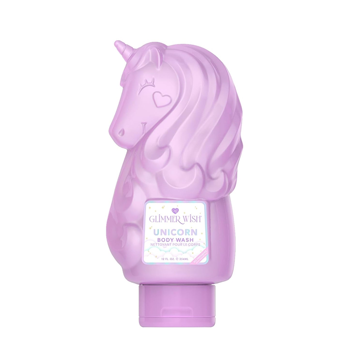 Glimmer Wish Unicorn Kids Body Wash, Gentle Cleanser and Moisturizing Sulfate Free Body Wash, Skin Care for Kids, Vanilla Cotton Candy, 12 Fl Oz