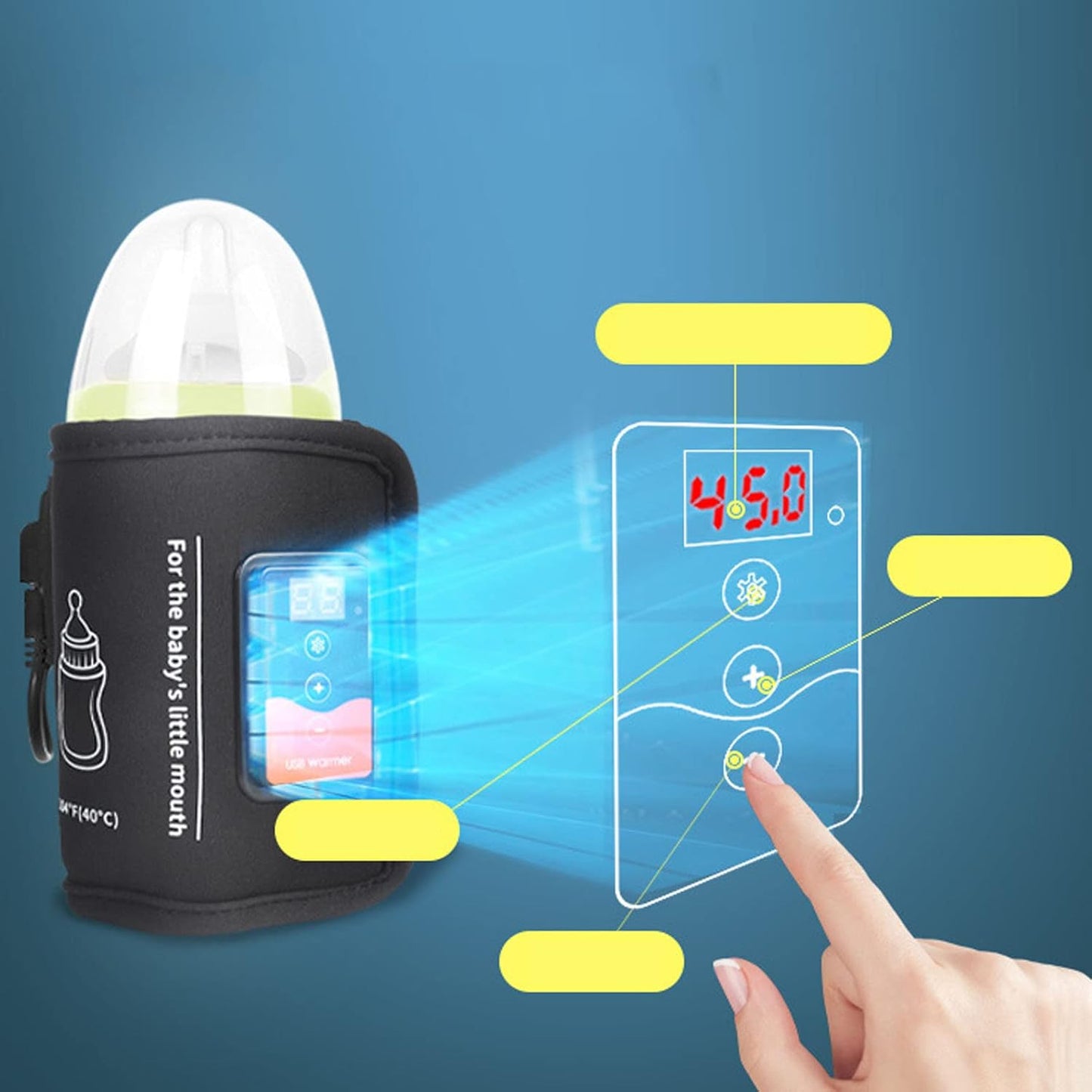 Milk Bottle Warmer Portable, USB Bottle Warming Pack Constant Temperature Keeper, Thermal Bottle Pouch Quick Heating Baby Bottle Warmer for Home Car, Baby Feeding Bottle Warmer