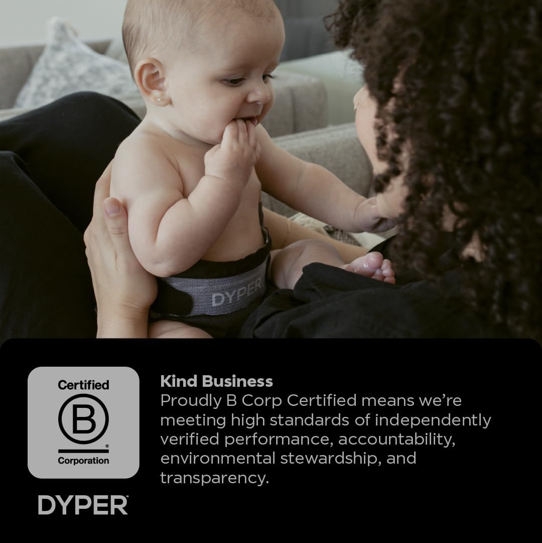 DYPER - Charcoal Enhanced Day & Overnight Disposable Baby Diapers - Made with Plant-Based* & Honest Ingredients, Hypoallergenic for Sensitive Skin - Size 4, (44 Count)