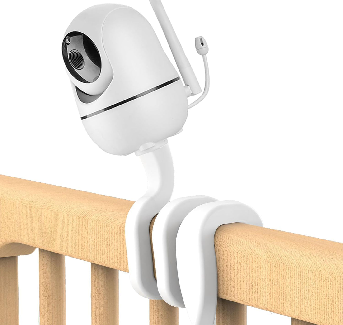 Baby Monitor Flexible Mount for HelloBaby HB65/HB6550/HB6558/HB66/ANMEATE SM935E/SM650|,No Tools, No Wall Damage, Portable with 360° Angle Adjustment (Twist)