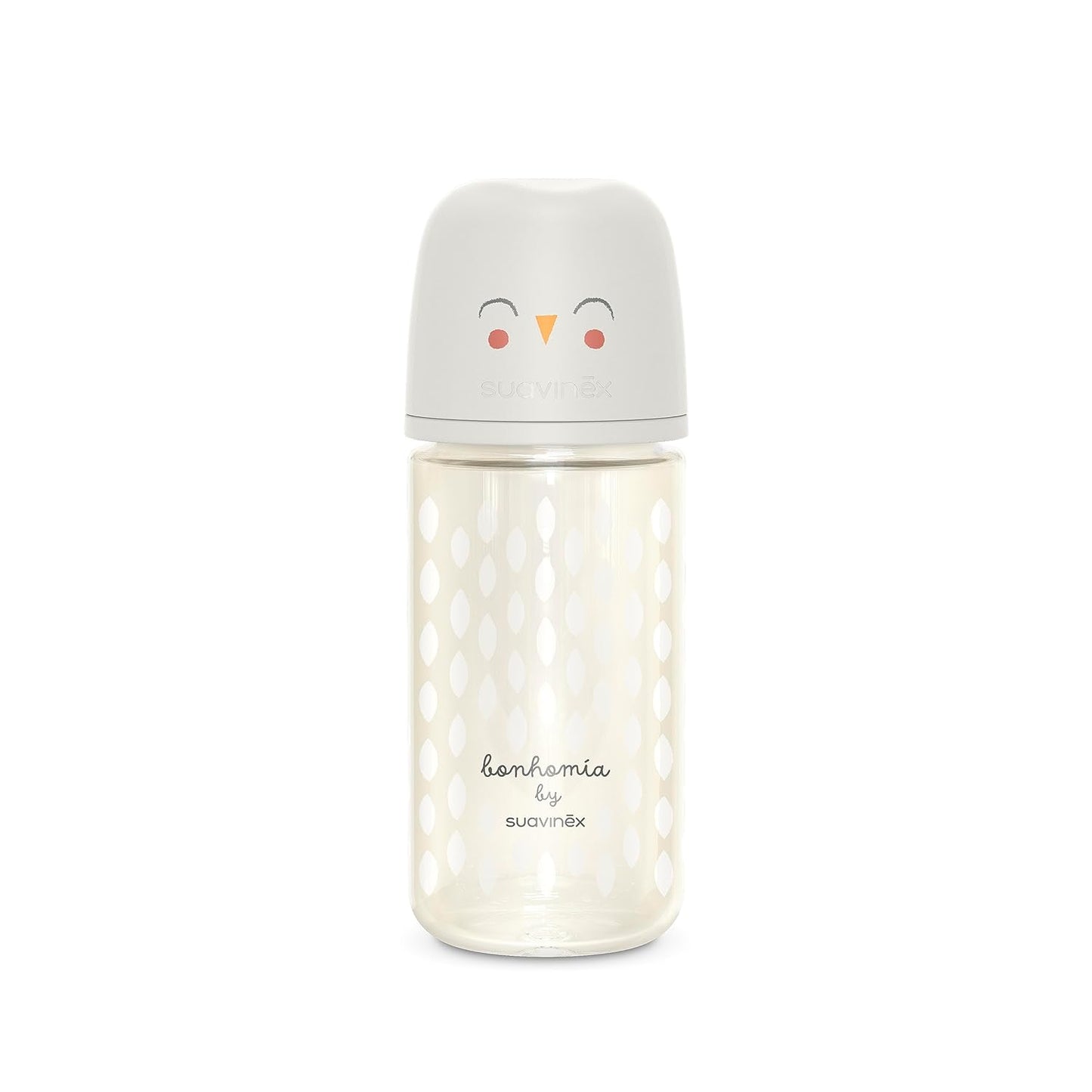 Suavinex Bonhomia Glass Baby Bottle with SX PRO Silicone Nipple, Anti Colic Baby Bottles, Baby Bottles for Breastfed Babies, Medium Flow, 3mo, 8oz, Beige