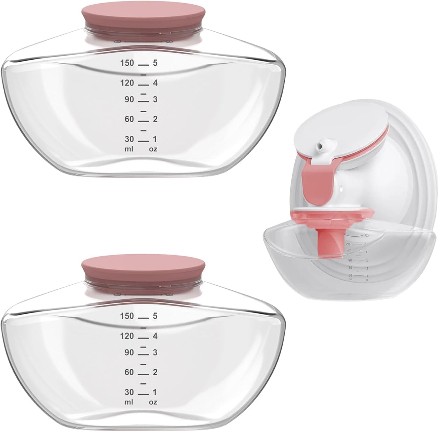 2pcs Breastmilk Container Compatible with Upgraded Mobile Flow | Upgraded M9, M9 Breast Milk Storage Bottle with Silicone Lip, BPA Free, Leak-Proof, Not Original Parts, 2packs Red Collector