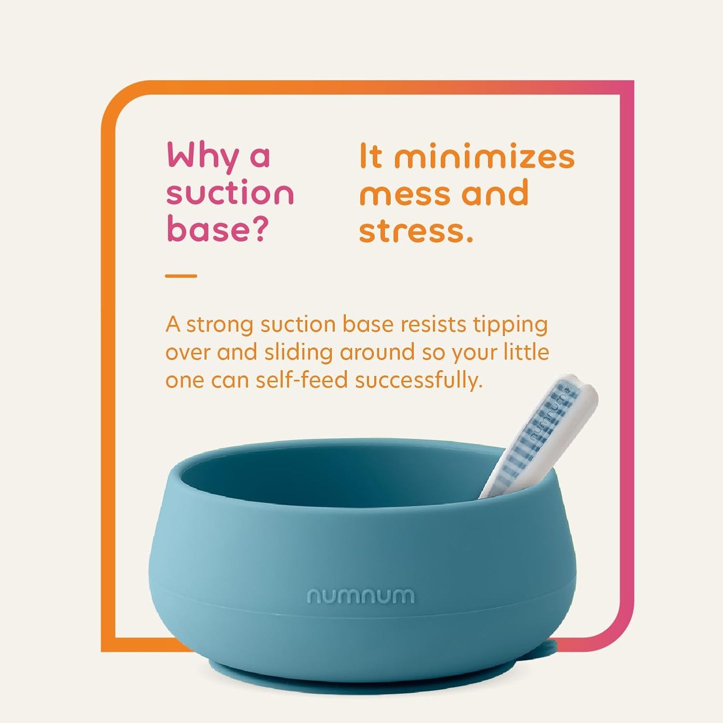 NumNum Baby Bowl & 2 Pack GOOtensils Baby Spoons, Suction Bowls for Baby 4+ Months, Extra Strong Non-Slip Suction, 100% Food-Grade Silicone, BPA-Free, Microwave & Dishwasher Safe (Mauve)