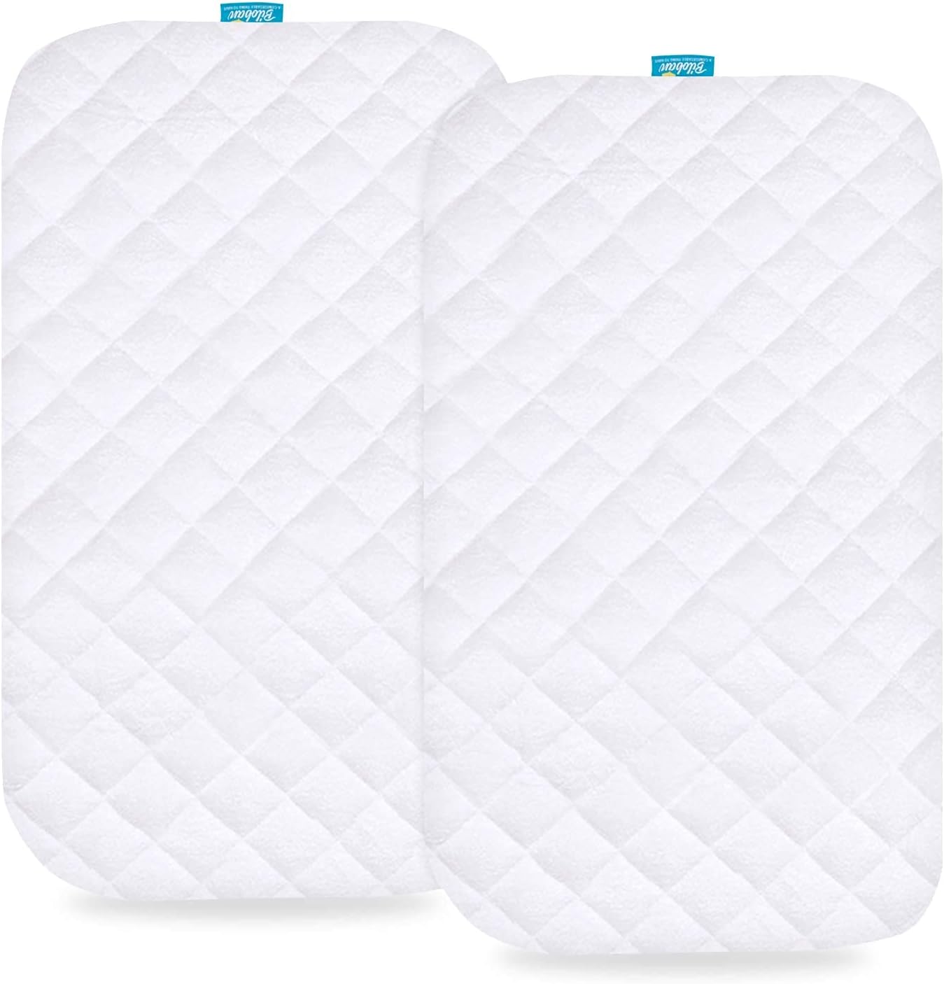 Waterproof Playard Mattress Pad Cover Compatible with ADOVEL, BabyBond and ELEMARA 4 in 1 Baby Bassinet Bedside Crib, 2 Pack, Ultra Soft Surface, Breathable and Easy Care