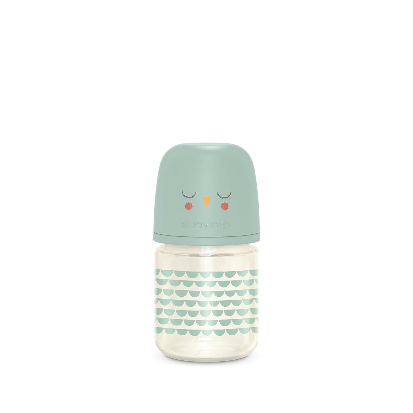 Suavinex Bonhomia Glass Baby Bottle with SX PRO Silicone Nipple, Anti Colic Baby Bottles, Baby Bottles for Breastfed Babies, Slow Flow, 0mo, 4oz, Mint