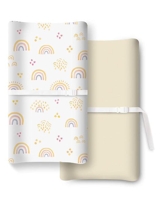 Baby Changing Pad Cover for Girls Boys, Baby Diaper Change Table Pad Covers, Fits Standard Changing Tables, 2 Pack