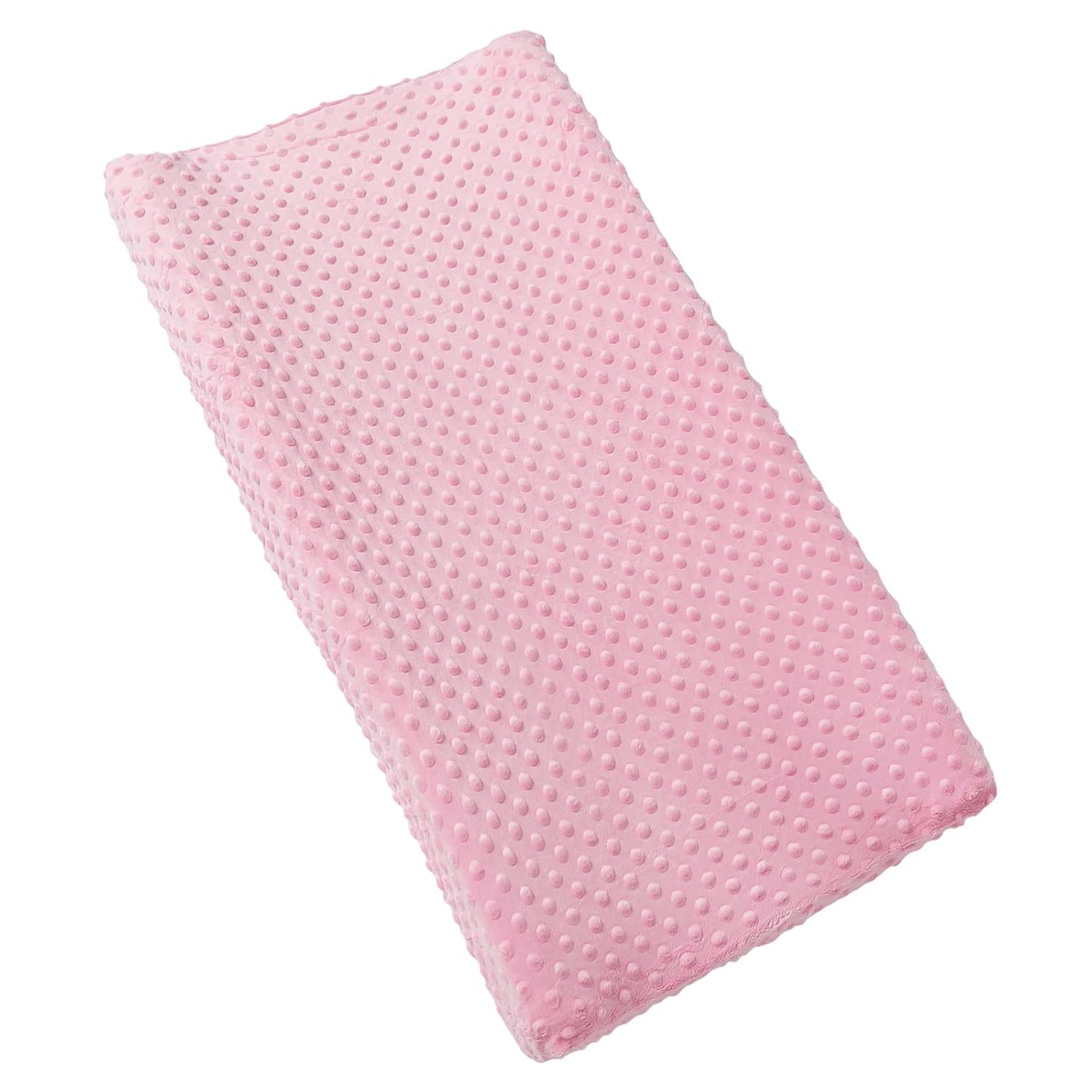 Solid Changing Table Pad Cover Cradle Sheet, Fits 32"/34''x16 Contoured Diaper Changing Pad, Ultra Soft Cozy Dots Plush Changing Table Covers, Breathable Wipeable Removable (Candy Pink)