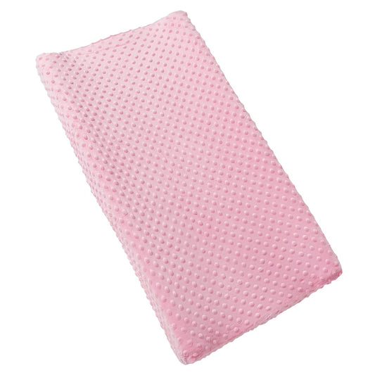Solid Changing Table Pad Cover Cradle Sheet, Fits 32"/34''x16 Contoured Diaper Changing Pad, Ultra Soft Cozy Dots Plush Changing Table Covers, Breathable Wipeable Removable (Candy Pink)