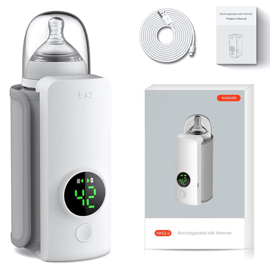 Portable Bottle Warmer for Milk, Electric Bottle Warmer for Breastmilk, 6000mAh Travel Bottle Warmer, Cordless Portable Bottle Warmer for Travel, Bottle Warmer on The Go