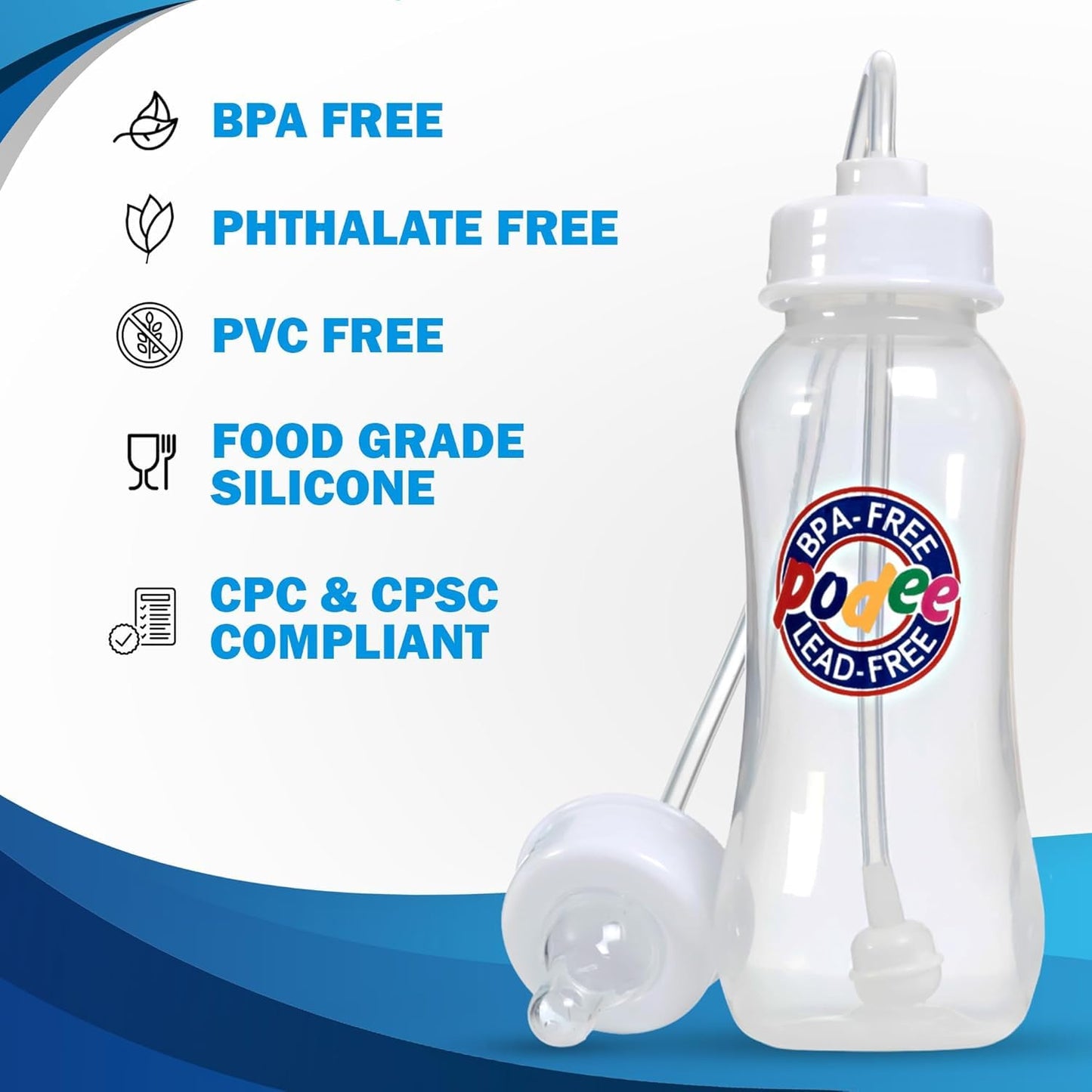 Hands-Free Baby Bottle - Anti-Colic Nursing System 9 oz Baby Bottle with Fast Flow Nipple/Teat 3m+ Infant with Tube Straw Feeding System for Toddler (3 Pack - Classic)