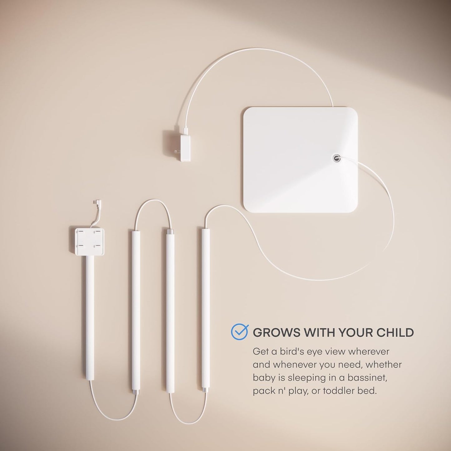 Miku Floor Stand Accessory for Miku Pro Upgraded Smart Baby Monitor, Adjustable Stable Base for Crib and Nursery Placement, Easy to Install, Tools Included, Monitor Not Included