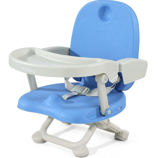 YOLEO Baby High Chair Booster Seat for Dining Table, Adjustable Height Travel Foldable High Chairs with Tray
