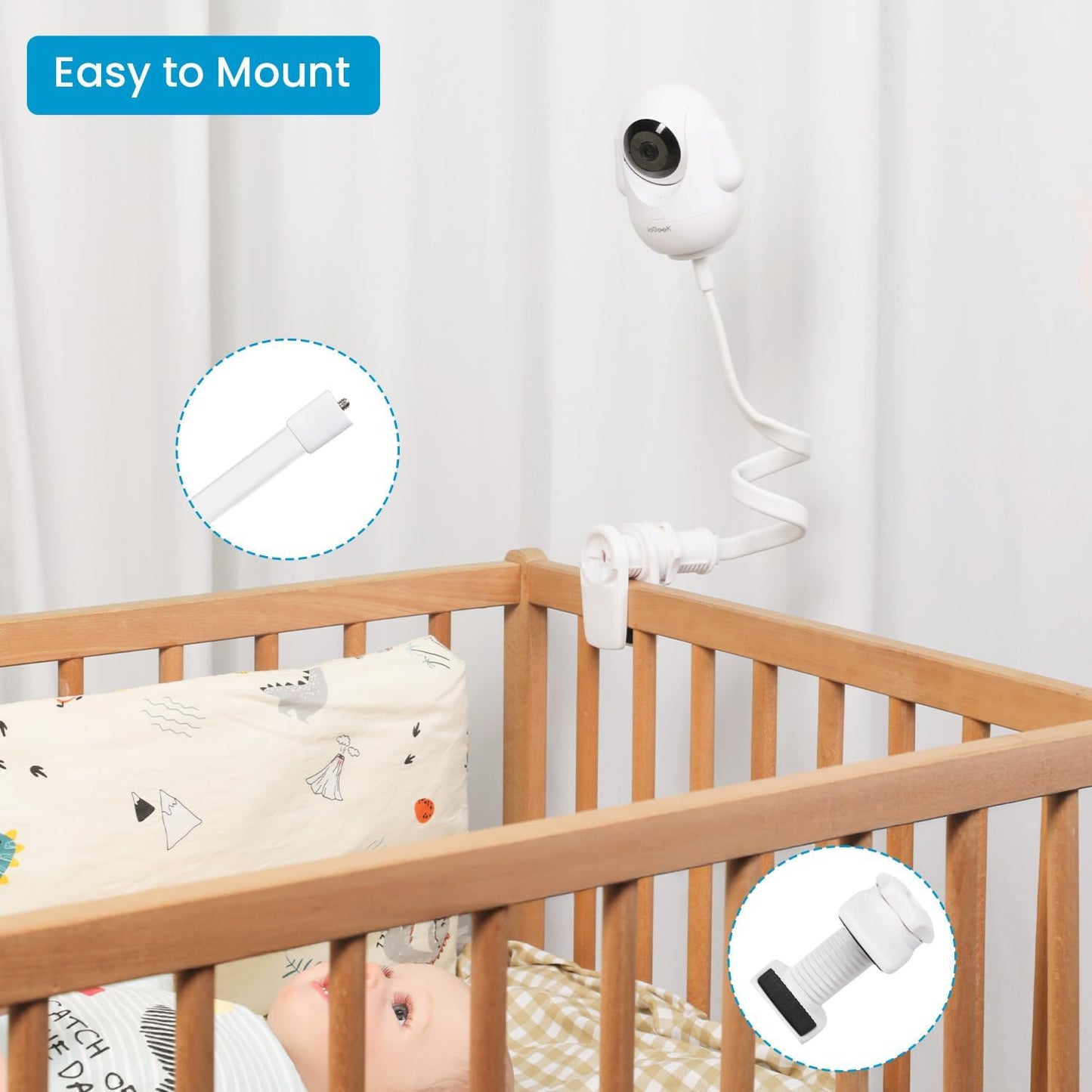 ieGeek Baby Monitor Mount Bracket for Baby 1T/4/5 Baby Camera Holder Holder with a 1/4” Screw,with 21.6" Flexible Gooseneck Arm