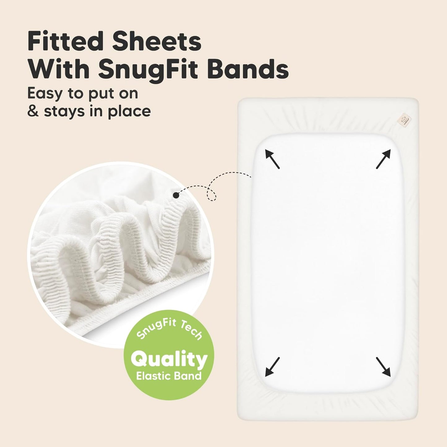 2-Pack Waterproof Baby Crib Sheets for Boys, Girls - 52x28 Viscose Derived from Bamboo Toddler Bed Sheet Neutral, Fitted Crib Mattress Protector Cover for Baby Bedding, Soft & Gentle (Soft White)
