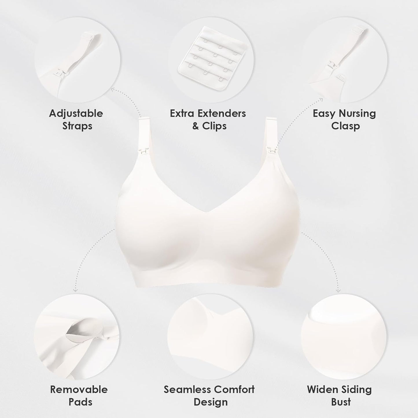 As Fairy Seamless Nursing Bras for Breastfeeding Soft Wireless Sleep Maternity Bralette Regular and Plus Size