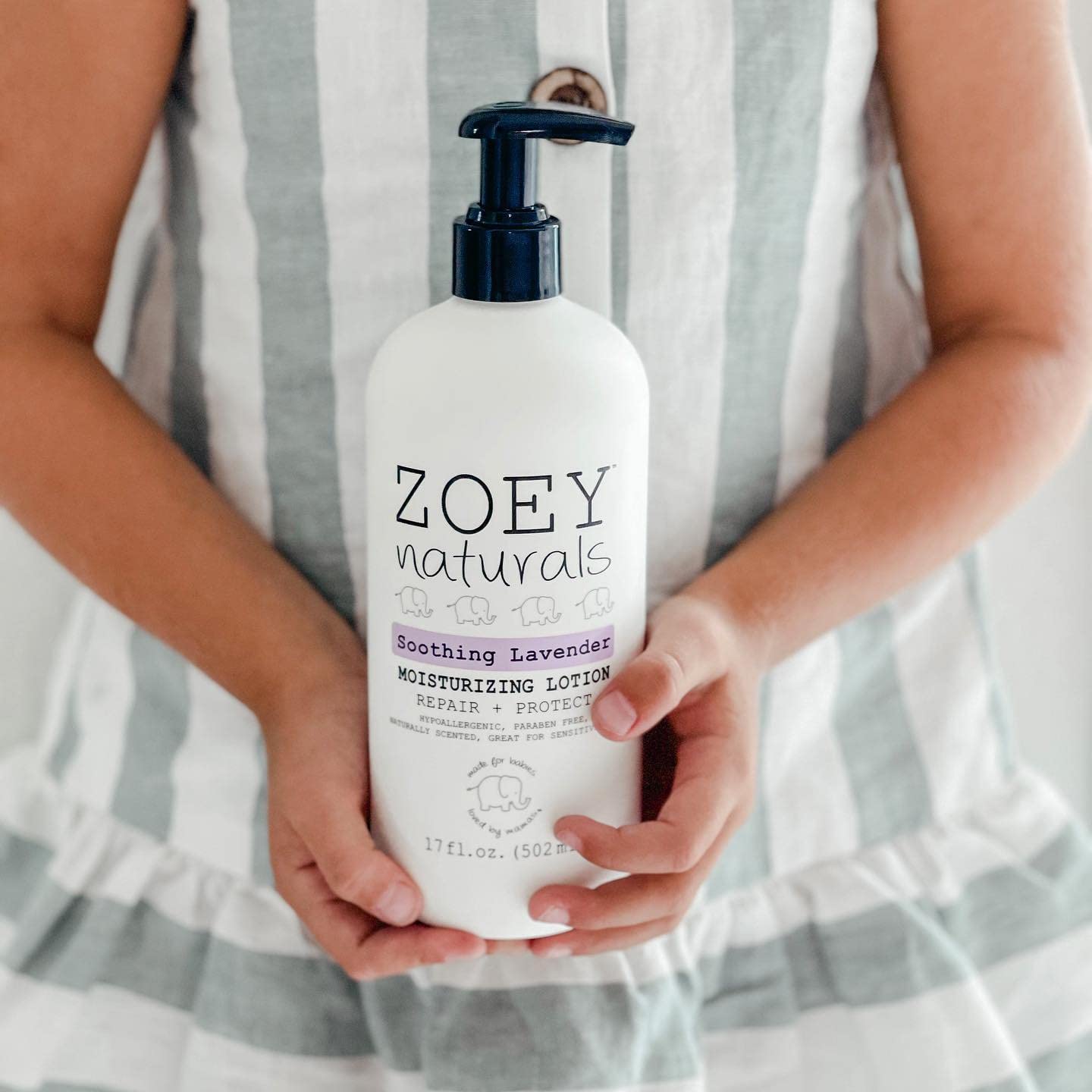 Zoey Naturals Lavender Moisturizing Lotion for Babies – Hypoallergenic, Gentle & Natural for Kids with Sensitive and Dry Skin – Aloe, Avocado & Shea – Made in USA – 17 fl oz