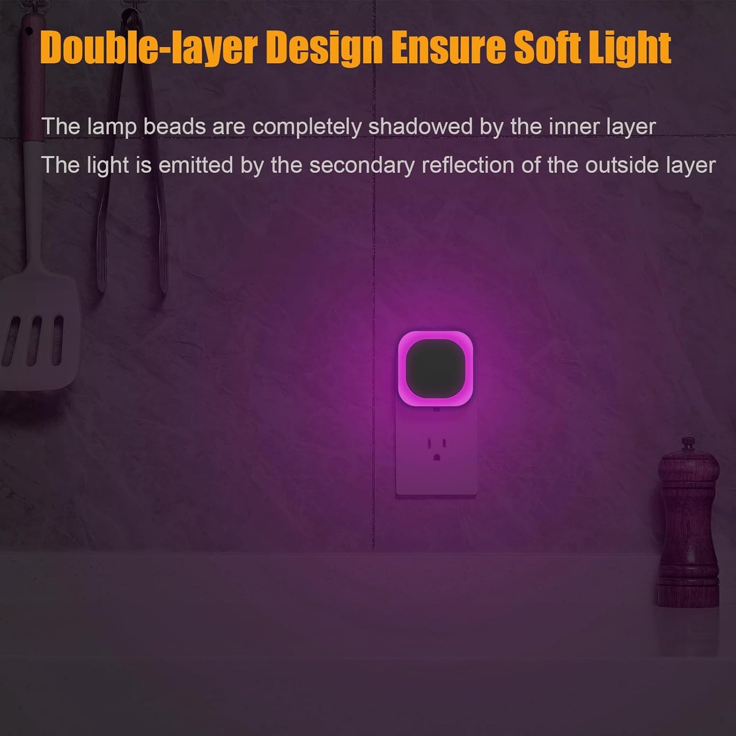 2 Pack Plug in Pink Night Light for Girls, Dimmable Nursery Light with Dusk to Dawn Sensor, Gentle Eye-Caring Glow for Midnight Feedings, Kids Room, Princess-Themed Bedroom, Bathroom, Hallway