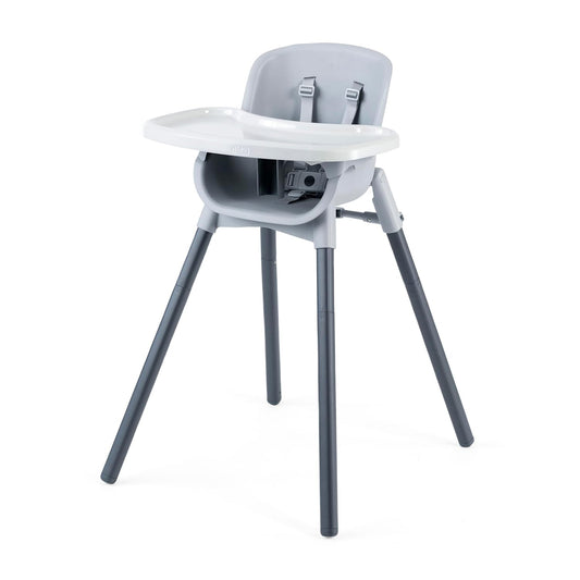 Chicco Zest 4-in-1 Folding High Chair, Feeding Chair, Toddler Chair and Youth Stool, Multi-Use Easy Clean High Chair | Seasalt/Grey