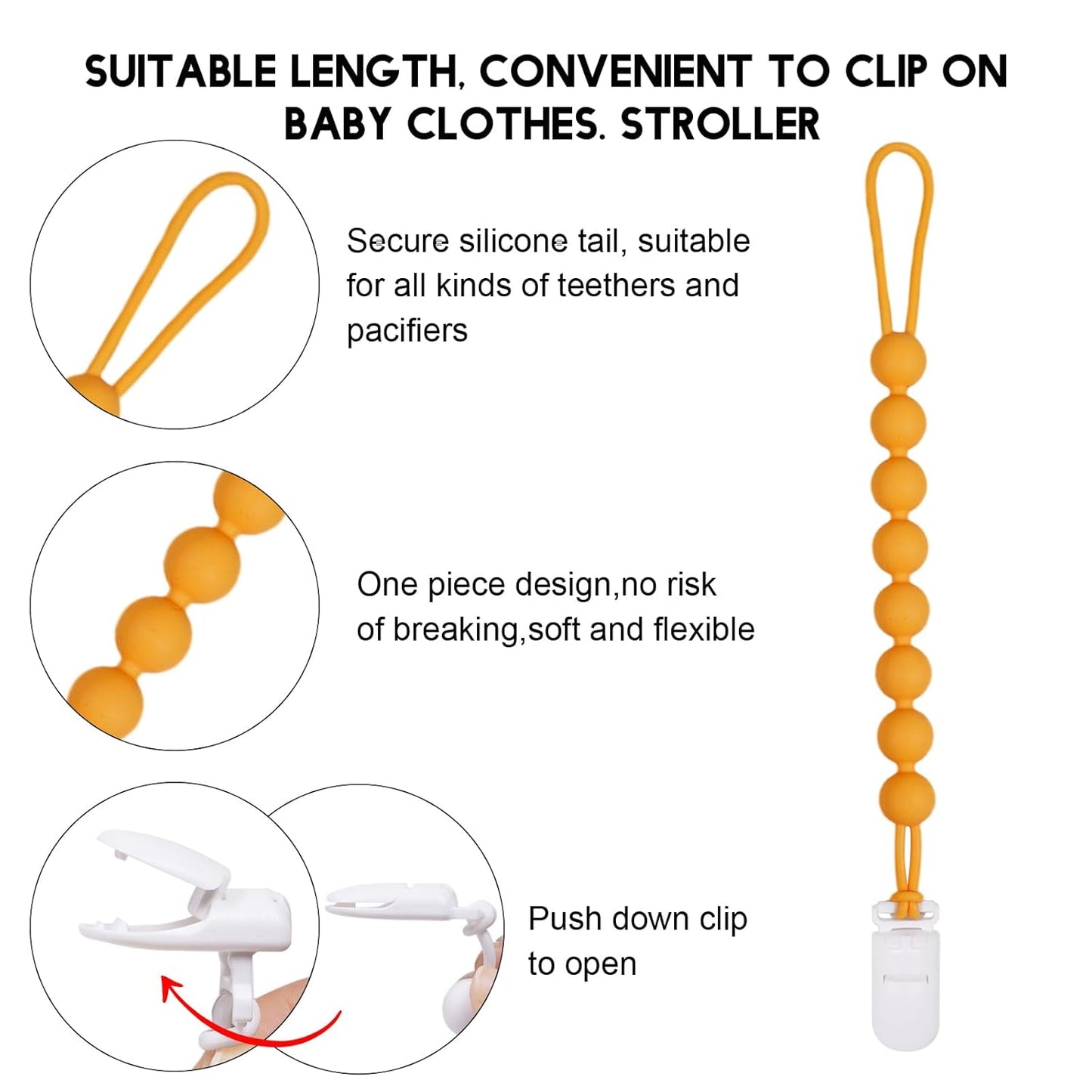 Baby Food Grade Silicone Carrier Vehicle Teether Toy with Pacifier Clip Holder,Teething Toys Gift Set for 3 Months+ Boys and Girls,Freezer Safe,BPA Free.(School Bus)