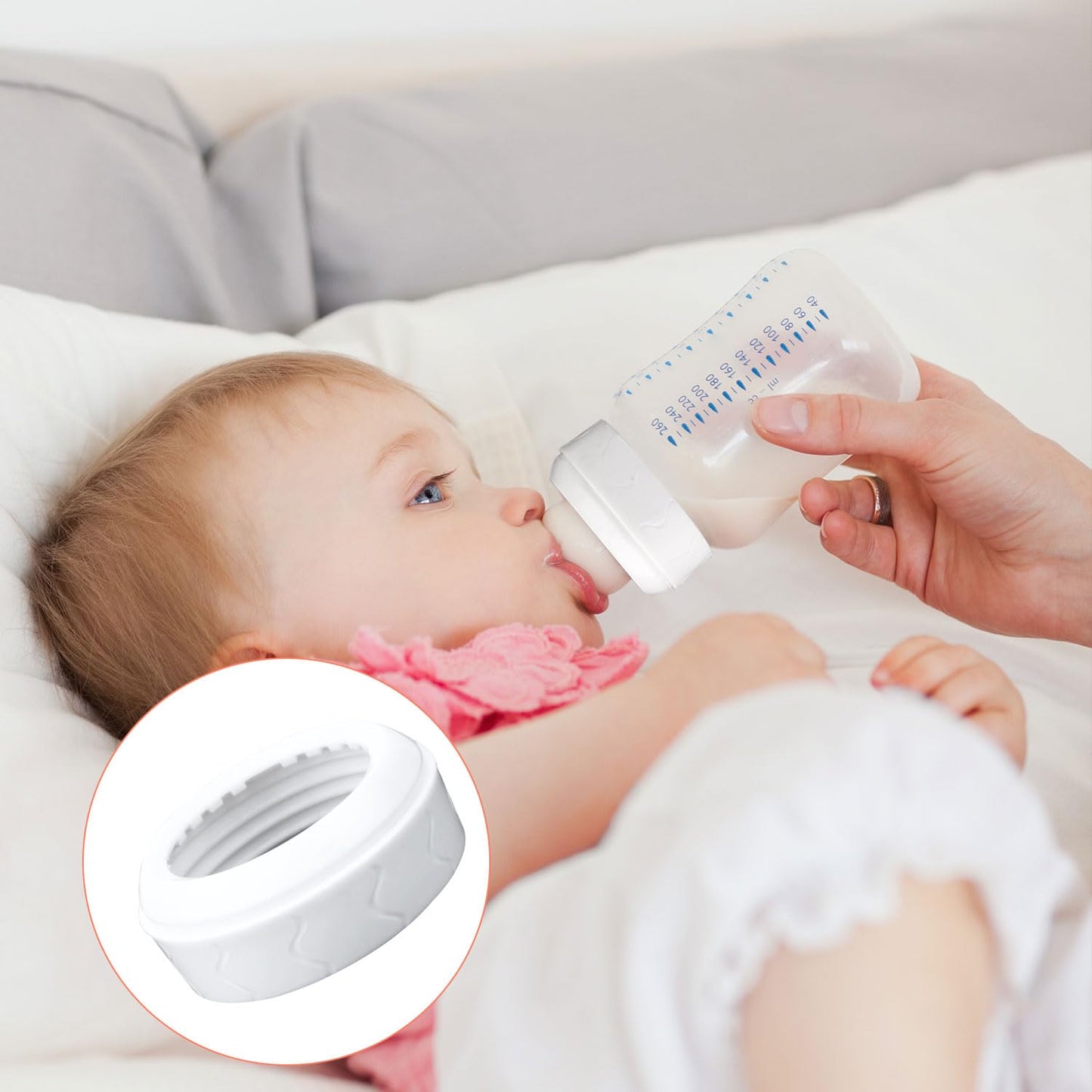 4pcs Bottle Nipple Collars Rings, Compatible with Dr. Brown's Wide Plastic & Glass Bottles Bottles 5oz & 9oz No Leak or Spills Replacement Bottle Nipple Ring Collars Baby Feeding Accessories