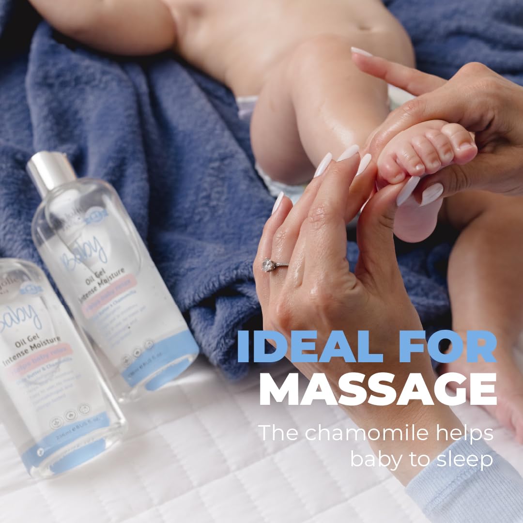 Baby Jolie Relaxing Baby Oil Gel with Shea Butter & Camomile Intensive Moisture 8Oz