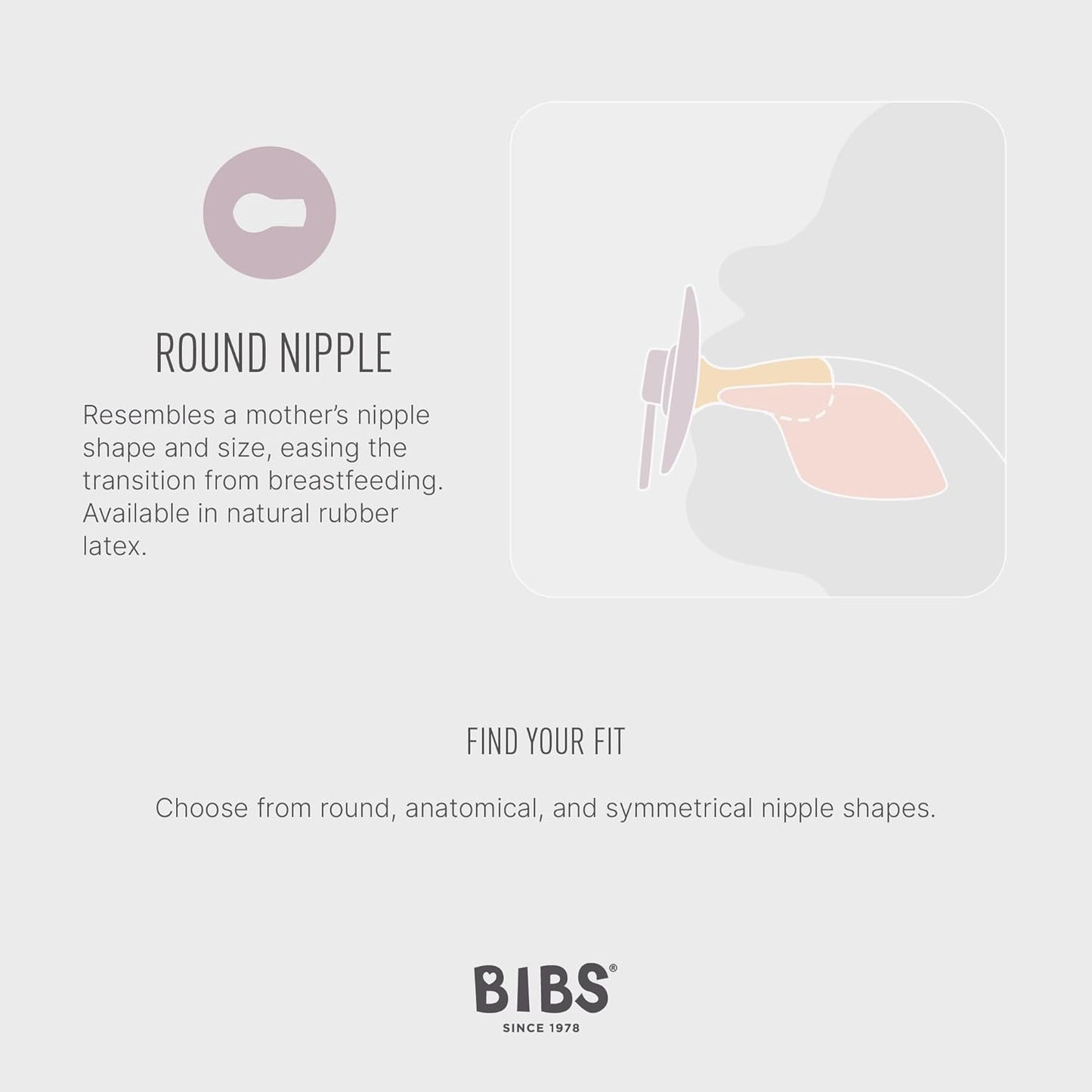 BIBS Pacifiers Colour Collection | Natural Rubber Baby Pacifier | Round Nipple | Set of 2 BPA-Free Soothers | Made in Denmark | 0+ Months (Pack of 2) | Sand