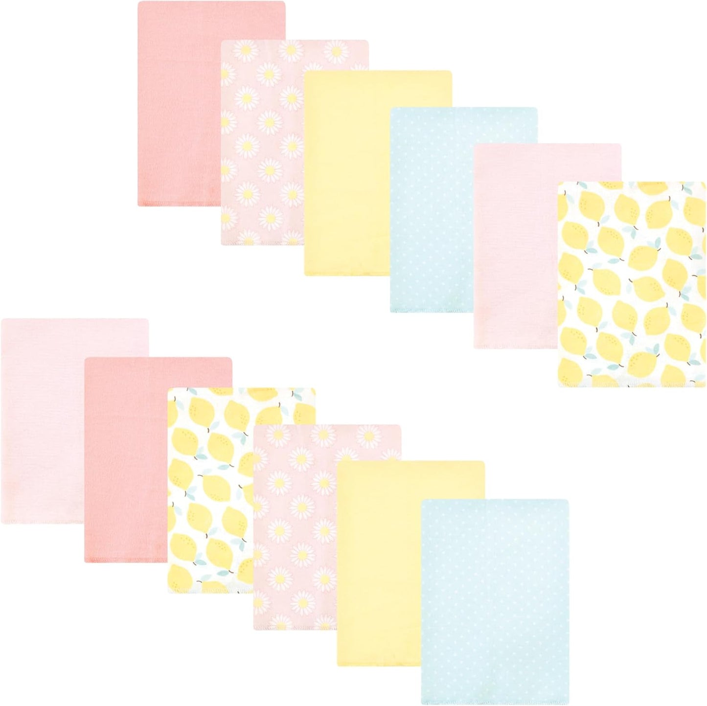 Luvable Friends Hudson Baby Flannel Burp Cloths 12pk, Yellow Daisy