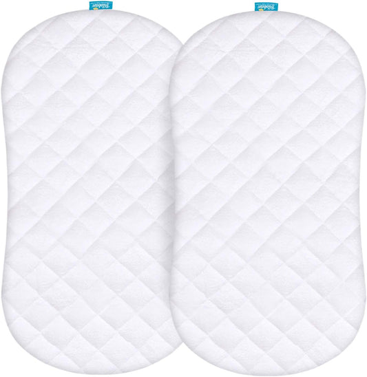 Waterproof Bassinet Mattress Pad Cover Compatible with Halo BassiNest Flex, Baby Bassinet, 2 Pack, Ultra Soft Surface, Breathable and Easy Care
