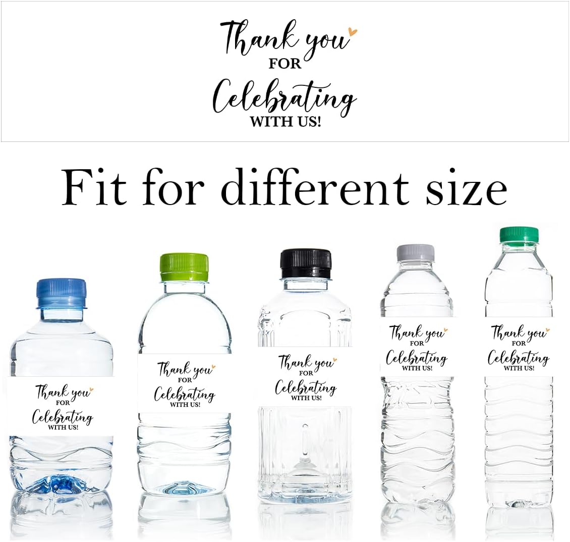 100PCS Wedding Water Bottle Labels Waterproof Greenery Floral Wraps Sticker for Water Bottle Baby Shower Bottle Label for Bridal Shower Party Thanks（White）