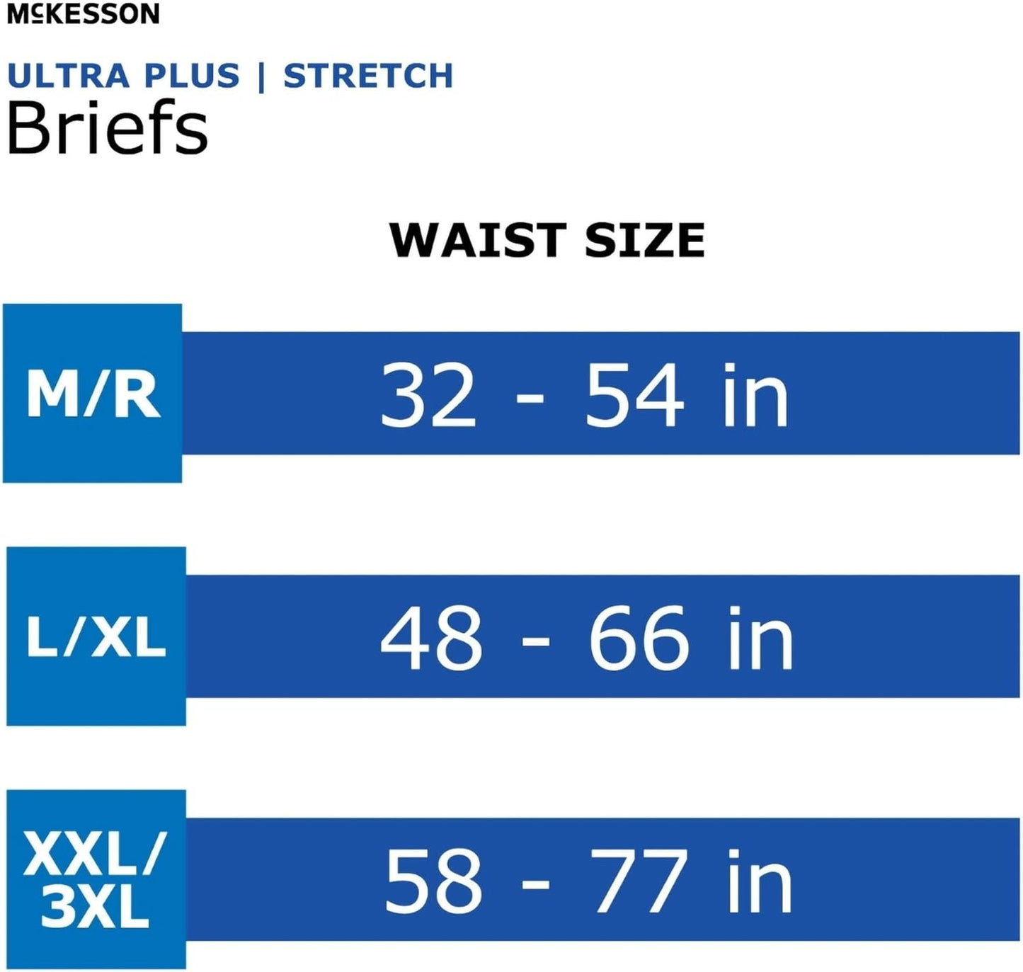 McKesson Ultra Plus Stretch Briefs, [20 Count], XXL/3XL, 58-77 in. Incontinence Adult Diapers, Heavy Absorbency, Unisex, Disposable, Elastic Leg Gathers and Contoured Fit for Men and Women
