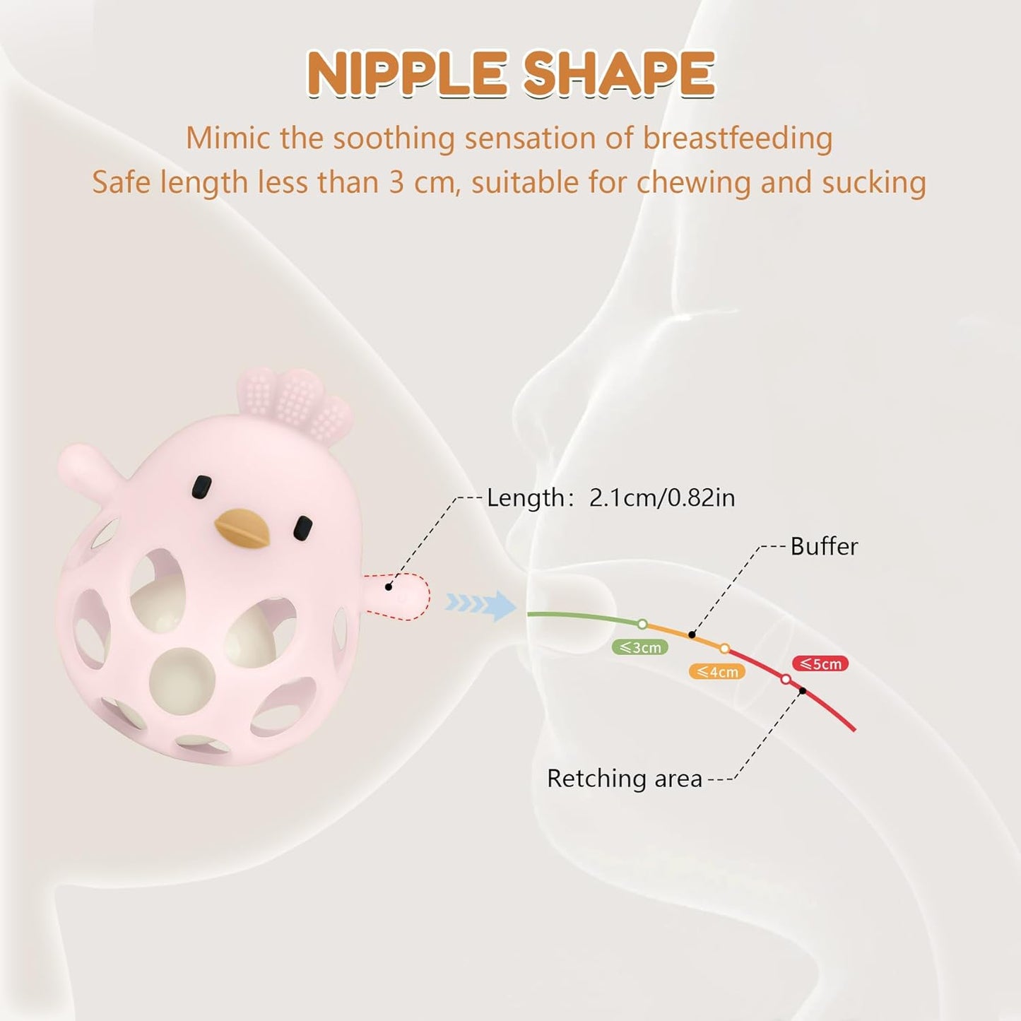 MCGMITT Teethers for Babies 3-6 Months, Easy Grasp Silicone Baby Rattles 0-6 Months, BPA-Free Non Toxic Montessori Infant Toys for Teething Relief, Soft Interactive Infant Car Seat Toys Bath Toys