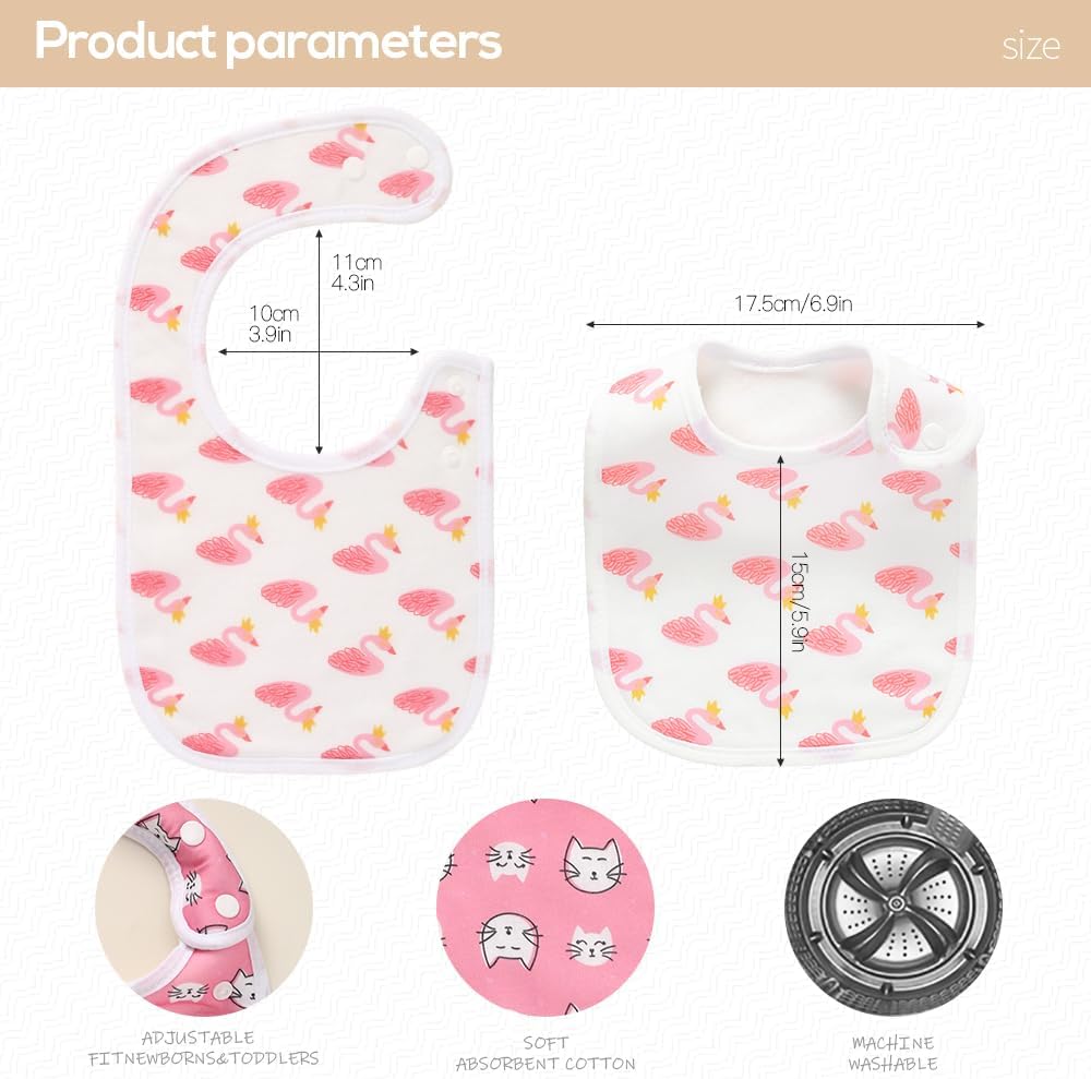 Pack of 6,Baby Bibs,Unisex,Soft and Absorbent,Adjustable,Easy to Use