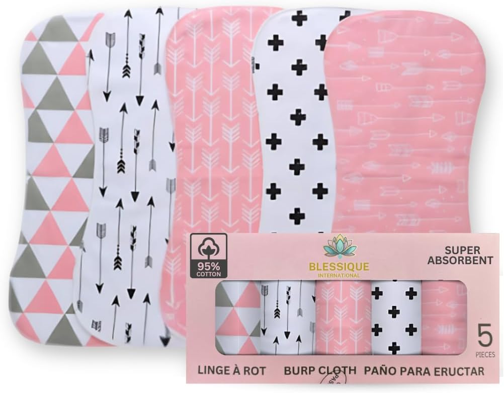 Blessique Burp Cloths Baby Girl, 5 Pieces Spillproof, New Born Essentials Must Have, Baby Bath Towels, Baby Essentials Must Have, Burp Clothes, Panales De Para Bebes, Baby Essentials, Baby Necessities