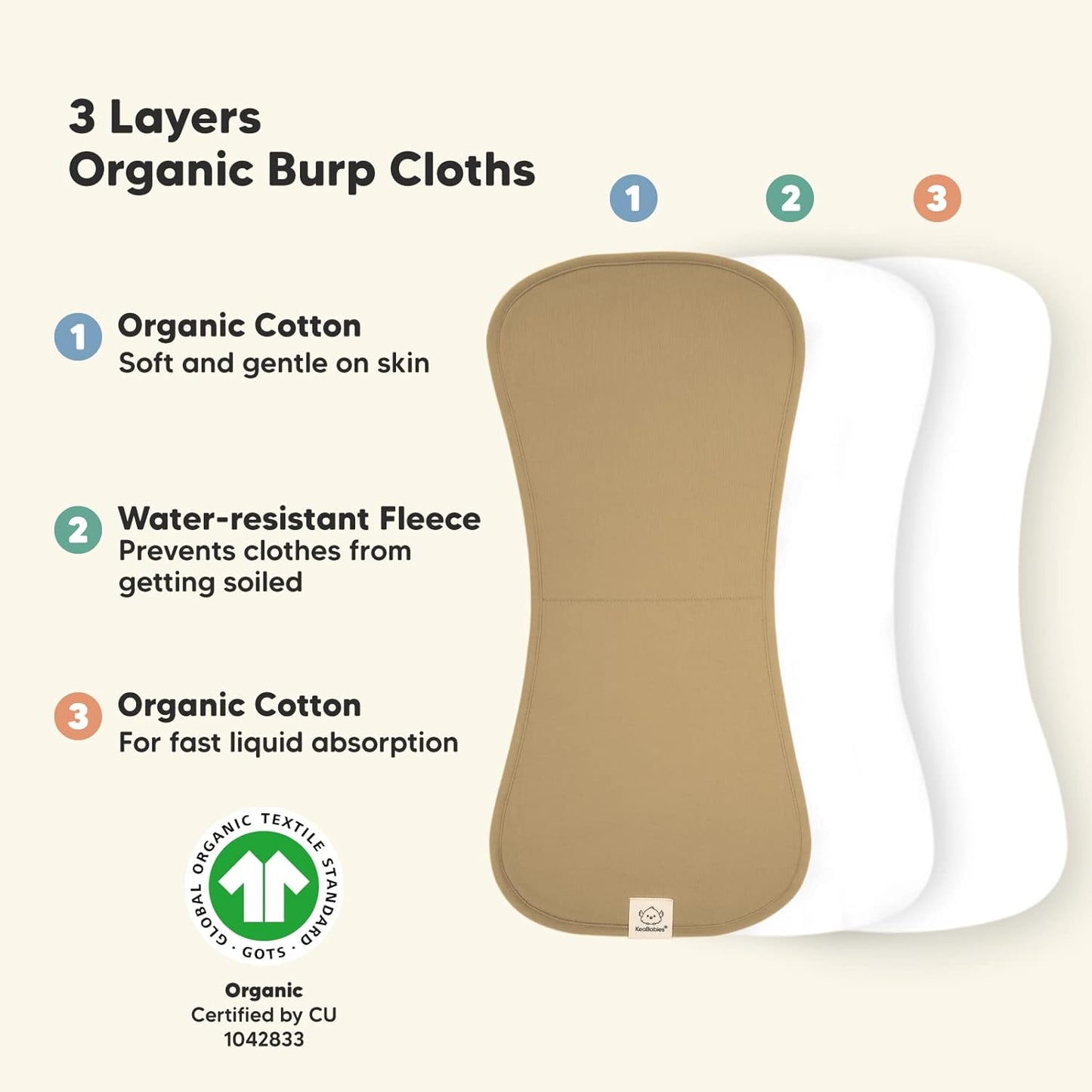 Organic Burp Cloths Baby Boy & Girl - 5-Pack Super Absorbent Cotton Burping Cloths for Babies, Soft & Plush Newborn Spit Up Rags, Infant Towels for Milk Spit Up, Unisex, Large 21" x 10" (Terracotta)