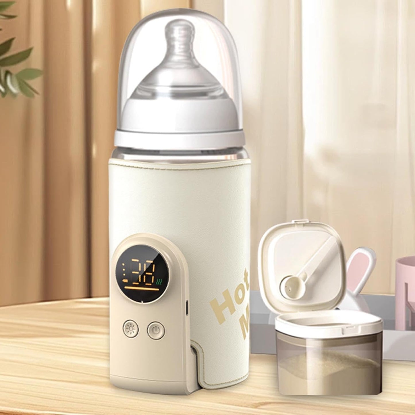 Bottle Warmer, Faster Heating Baby Milk Warmers for All Bottles with Accurate Temp Control Water Bath Tech and Auto Shut Off, Bottle Warmer for Breastmilk and Formula (8000mah)